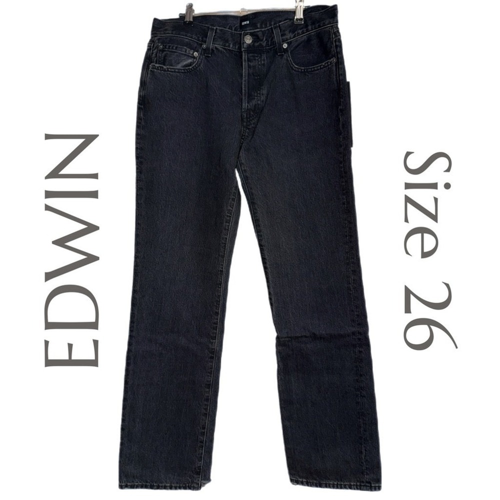 EDWIN Simone Straight Leg Jeans – Black/Mauve Wash‎ – Size 26